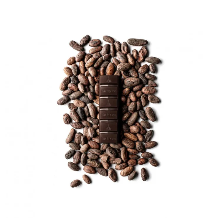 Barre de chocolat extra noir 77% aux éclats de fêves de cacao 45g*Guy Demarle Fashion