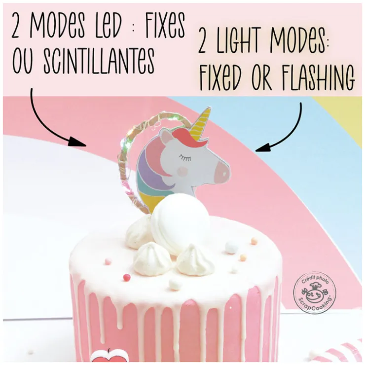 Cake topper LED Licorne*Guy Demarle New