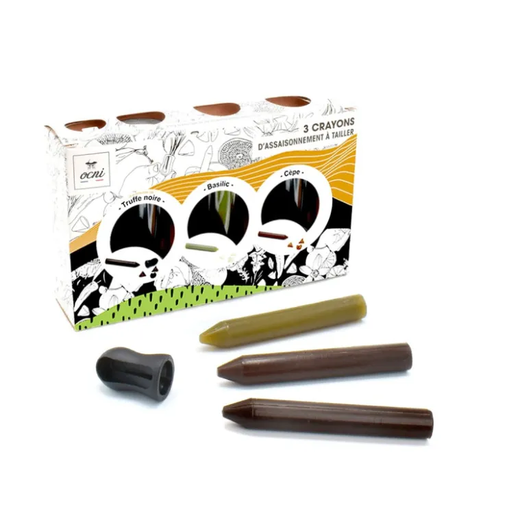 Coffret 3 crayons d’assaisonnement : basilic / truffe / cèpes*Guy Demarle Best