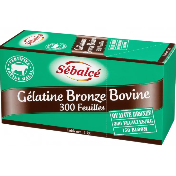 Gélatine Bovine Bronze 300 feuilles (1kg)*Guy Demarle Sale