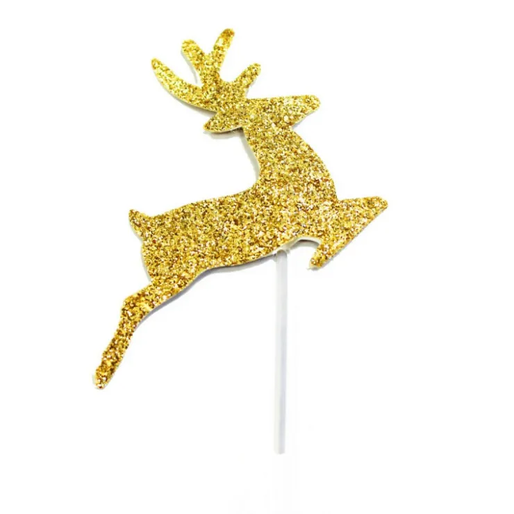 Lot de 12 décorations : Petits rennes dorés 6,5 cm*Guy Demarle Outlet