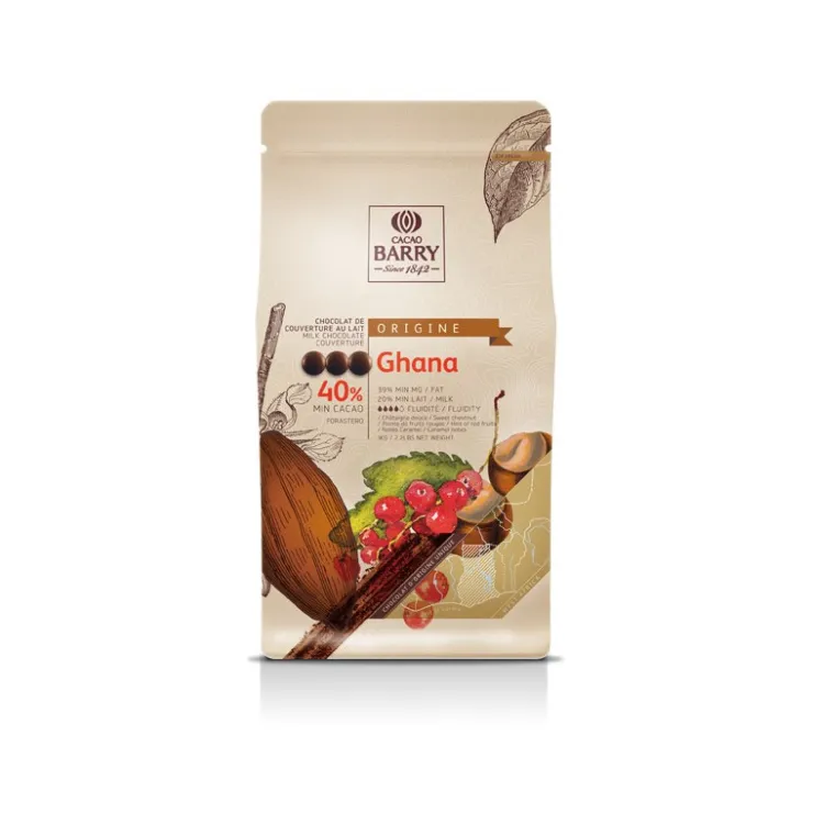 Pistoles de chocolat au lait 40% Ghana 1 kg*Guy Demarle Discount